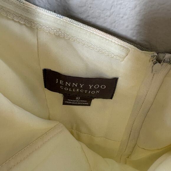 Jenny Yoo Collection 10 Annabelle Print Maxi Dress Ivory Sage Watercolor Pleated - Picture 7 of 12